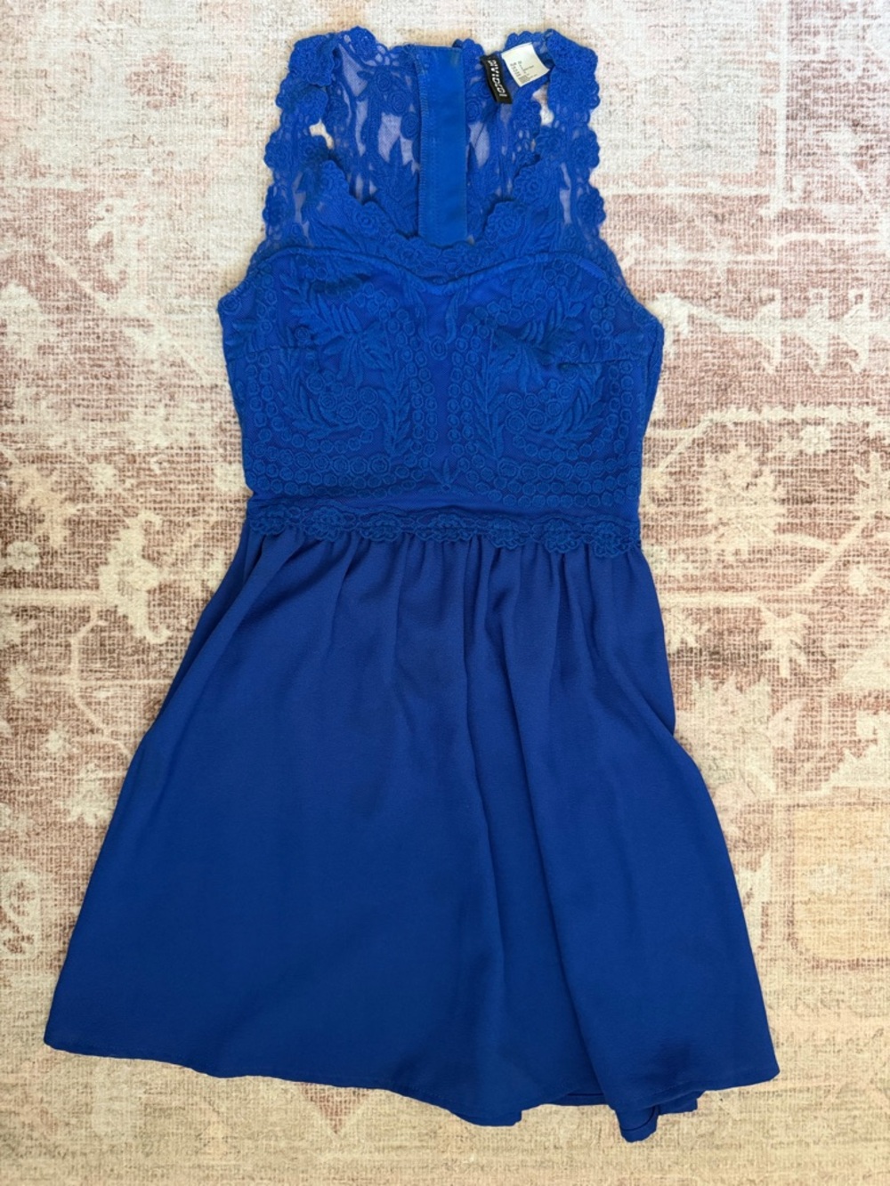 H&M | Lace Bodice Royal Blue Dress